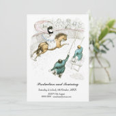 Circus Horse Ringmaster Frans geïllustreerd Kaart (Staand voorkant)