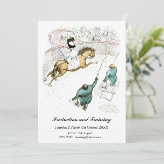  Circus Horse Ringmaster Frans geïllustreerd Kaart (Staand voorkant)