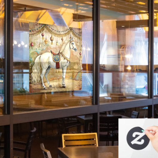 Circus Horse Window Cling Raamsticker (Restaurant Raam)