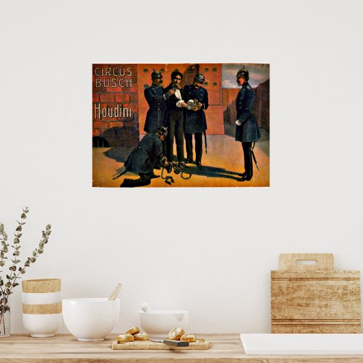  Circus: Houdini en de Circus, 1908 Poster (Keuken)