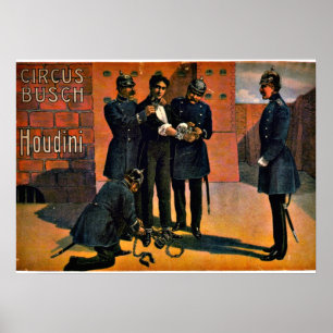 Circus: Houdini en de Circus, 1908 Poster