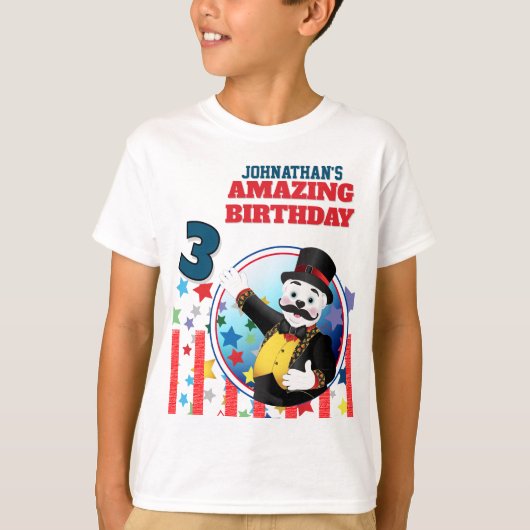 Circus IJsbeer Directeur Verjaardag T-shirt (Voorkant)