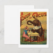 Circus Illustratie Art Oude Antiek Kaart (Voorkant / Achterkant)