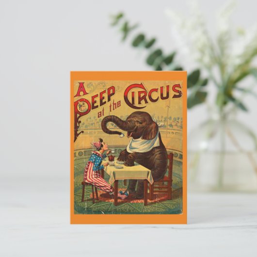  Circus Illustratie Kunst Oud Antiek Briefkaart (Staand voorkant)