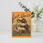  Circus Illustratie Kunst Oud Antiek Feestdagenkaart (Staand voorkant)