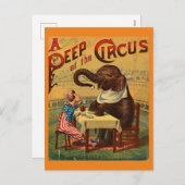  Circus Illustratie Kunst Oud Antiek Feestdagenkaart (Voorkant / Achterkant)