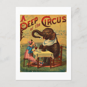  Circus Illustratie Kunst Oud Antiek Feestdagenkaart