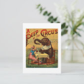 Circus Illustratie Kunst Oud Antiek Feestdagenkaart (Staand voorkant)