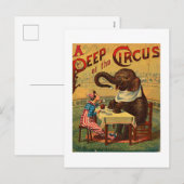 Circus Illustratie Kunst Oud Antiek Feestdagenkaart (Voorkant / Achterkant)