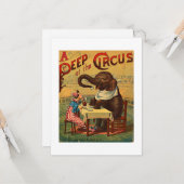 Circus Illustratie Kunst Oud Antiek Kaart (Voorkant / Achterkant in situ)