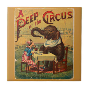  Circus Illustratie Kunst Oud Antiek Tegeltje