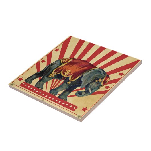 Circus Illustratie Kunst Oud Antiek Tegeltje (Zijkant)