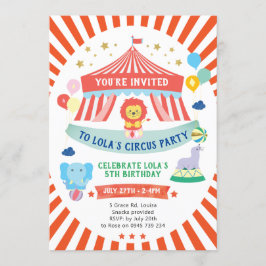 Circus Invitation, Carnival party Kaart