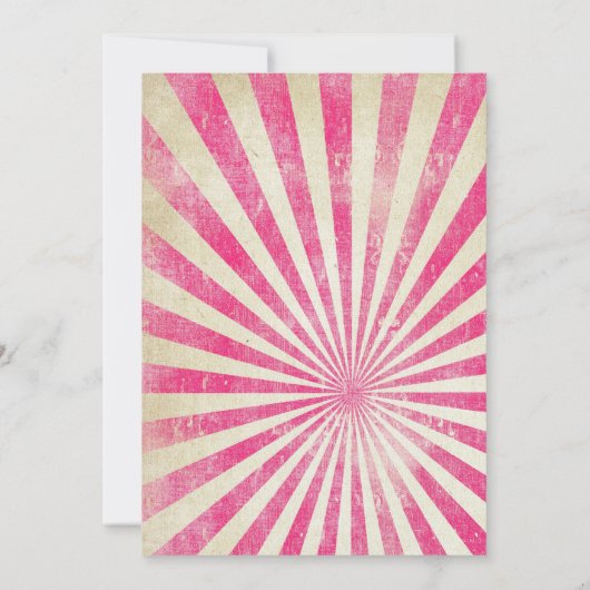 Circus Invitation Pink en Turquoise Kaart (Achterkant)