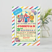 Circus Invitation w/Elephant Kaart (Staand voorkant)