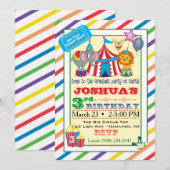 Circus Invitation w/Elephant Kaart (Voorkant / Achterkant)