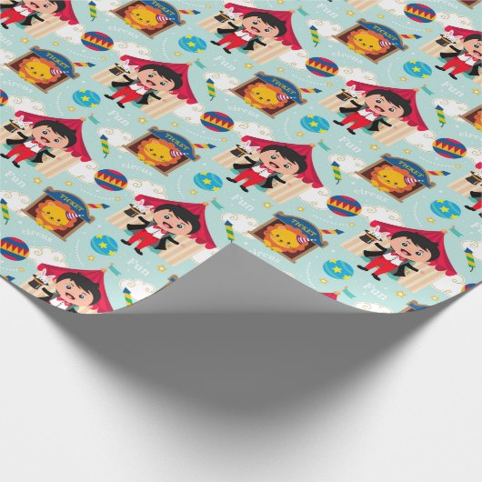 Circus jongen en vrienden inpakpapier (Hoek)