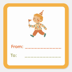Circus Jongen Gift Label