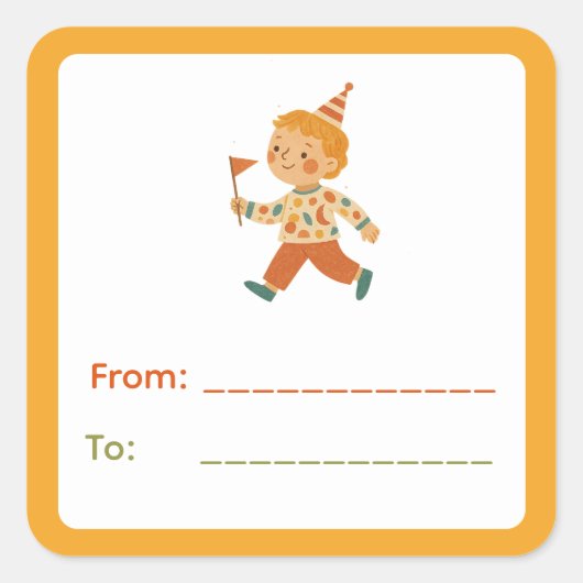Circus Jongen Gift Label (Voorkant)