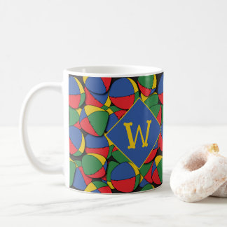 Circus jongleren kunstenaar patroon monogram koffiemok