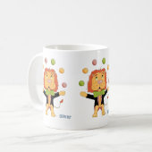 Circus Juggler Lion Kid Mug with Name Koffiemok (Voorkant links)