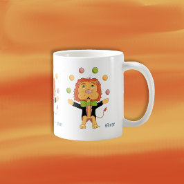 Circus Juggler Lion Kid Mug with Name Koffiemok