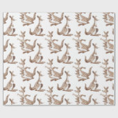 Circus Kangaroos, wit Cadeaupapier (Vlak)