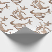 Circus Kangaroos, wit Cadeaupapier (Hoek)