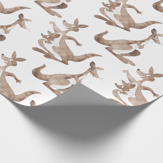 Circus Kangaroos, wit Cadeaupapier (Hoek)