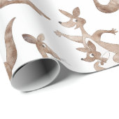 Circus Kangaroos, wit Cadeaupapier (Rol Hoek)