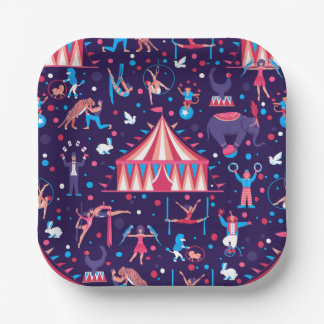 circus kermis acrobaat trapezium speels papieren bordje