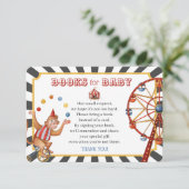 circus kermis boeken voor baby uitnodiging inlegve informatiekaartje (Staand voorkant)