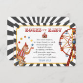 circus kermis boeken voor baby uitnodiging inlegve informatiekaartje (Voorkant / Achterkant)