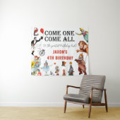 Circus Kermis Festival Verjaardagsfeestje Achtergr Wandkleed (In Situ (horizontaal))