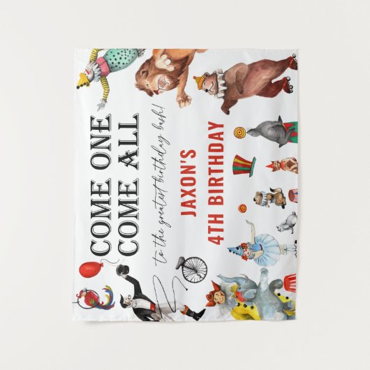 Circus Kermis Festival Verjaardagsfeestje Achtergr Wandkleed (Voorkant)