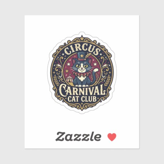 Circus Kermis Kat Kat Vader Cadeau Idee - Circus A Sticker (Vel)
