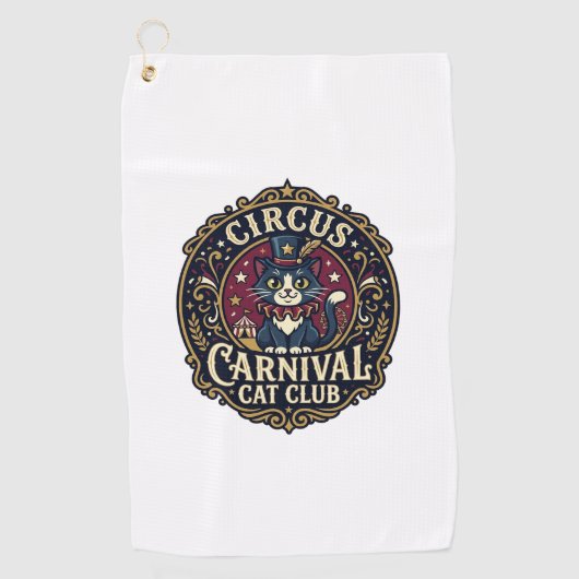 Circus Kermis Kat Katten Vader Cadeau Idee - Circu Golfhanddoek (Voorkant)