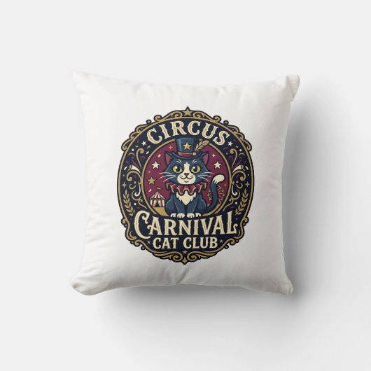 Circus Kermis Kat Kattenvader Cadeau Idee - Circus Kussen (Voorkant)