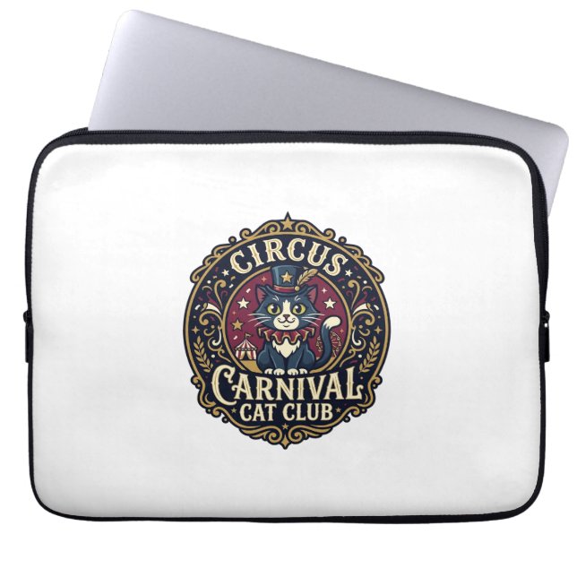 Circus Kermis Kat Kattenvader Cadeau Idee - Circus Laptop Sleeve (Voorkant)