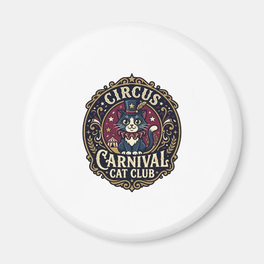 Circus Kermis Kat Kattenvader Cadeau Idee - Circus Magneet (Voorkant)
