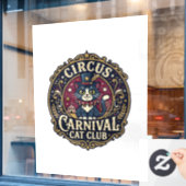 Circus Kermis Kat Kattenvader Cadeau Idee - Circus Raamsticker (Cafe Raam)