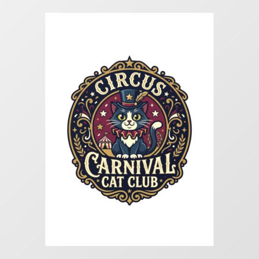 Circus Kermis Kat Kattenvader Cadeau Idee - Circus Raamsticker (Vel)