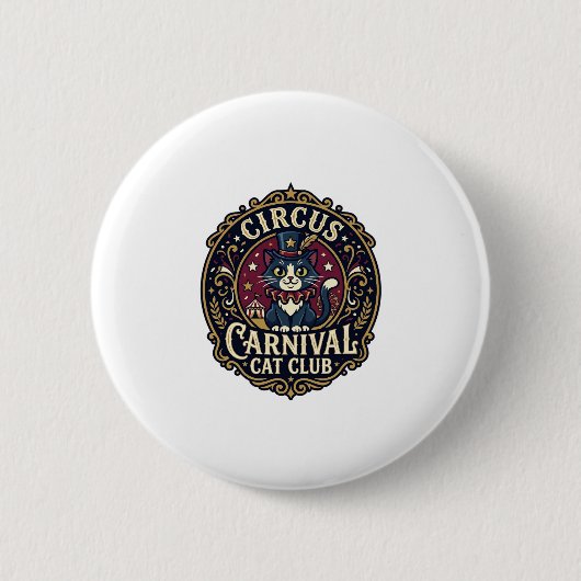 Circus Kermis Kat Kattenvader Cadeau Idee - Circus Ronde Button 5,7 Cm (Voorkant)