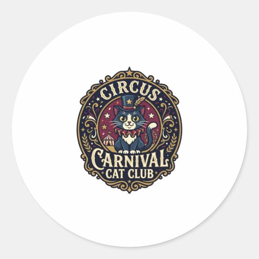 Circus Kermis Kat Kattenvader Cadeau Idee - Circus Ronde Sticker (Voorkant)