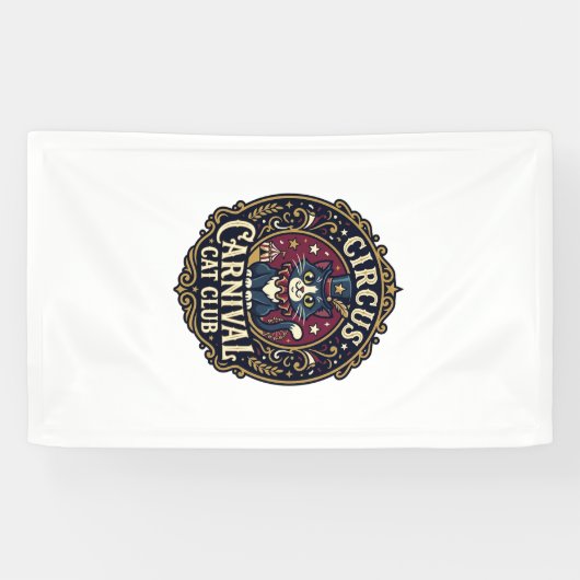 Circus Kermis Kat Kattenvader Cadeau Idee - Circus Spandoek (Horizontaal)