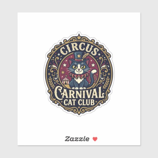 Circus Kermis Kat Kattenvader Cadeau Idee - Circus Sticker (Vel)