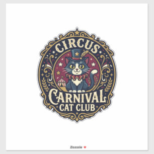 Circus Kermis Kat Kattenvader Cadeau Idee - Circus Sticker
