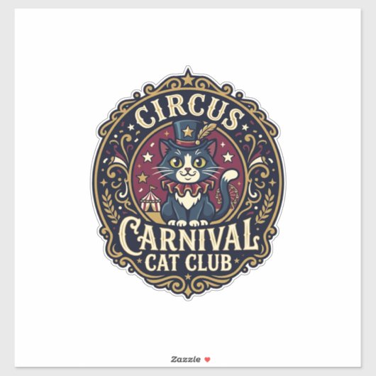 Circus Kermis Kat Kattenvader Cadeau Idee - Circus Sticker (Vel)