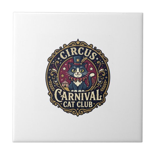 Circus Kermis Kat Kattenvader Cadeau Idee - Circus Tegeltje (Voorkant)