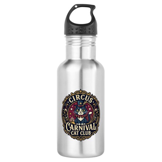 Circus Kermis Kat Kattenvader Cadeau Idee - Circus Waterfles (Voorkant)